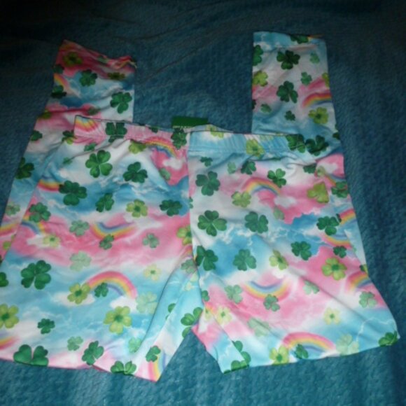 CELEBRATE Other - Celebrate Girls St. Patrick’s Day Leggings -XL(14-16) Green Shamrock Rainbow NEW